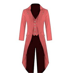Men's Vintage Swallowtail dark Red Jacket coat / Hallowee